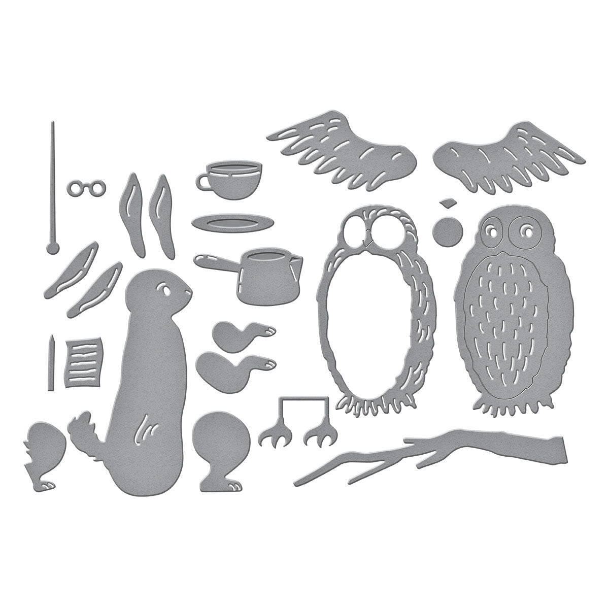 Spellbinders Rabbit & Owl Etched Dies from the Say Cheese Classic Pooh Birthday Collection by Simple Stories