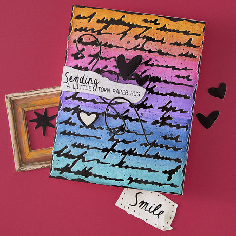 Spellbinders Deckled Edge Script Etched Dies from the Beautifully Imperfect Collection