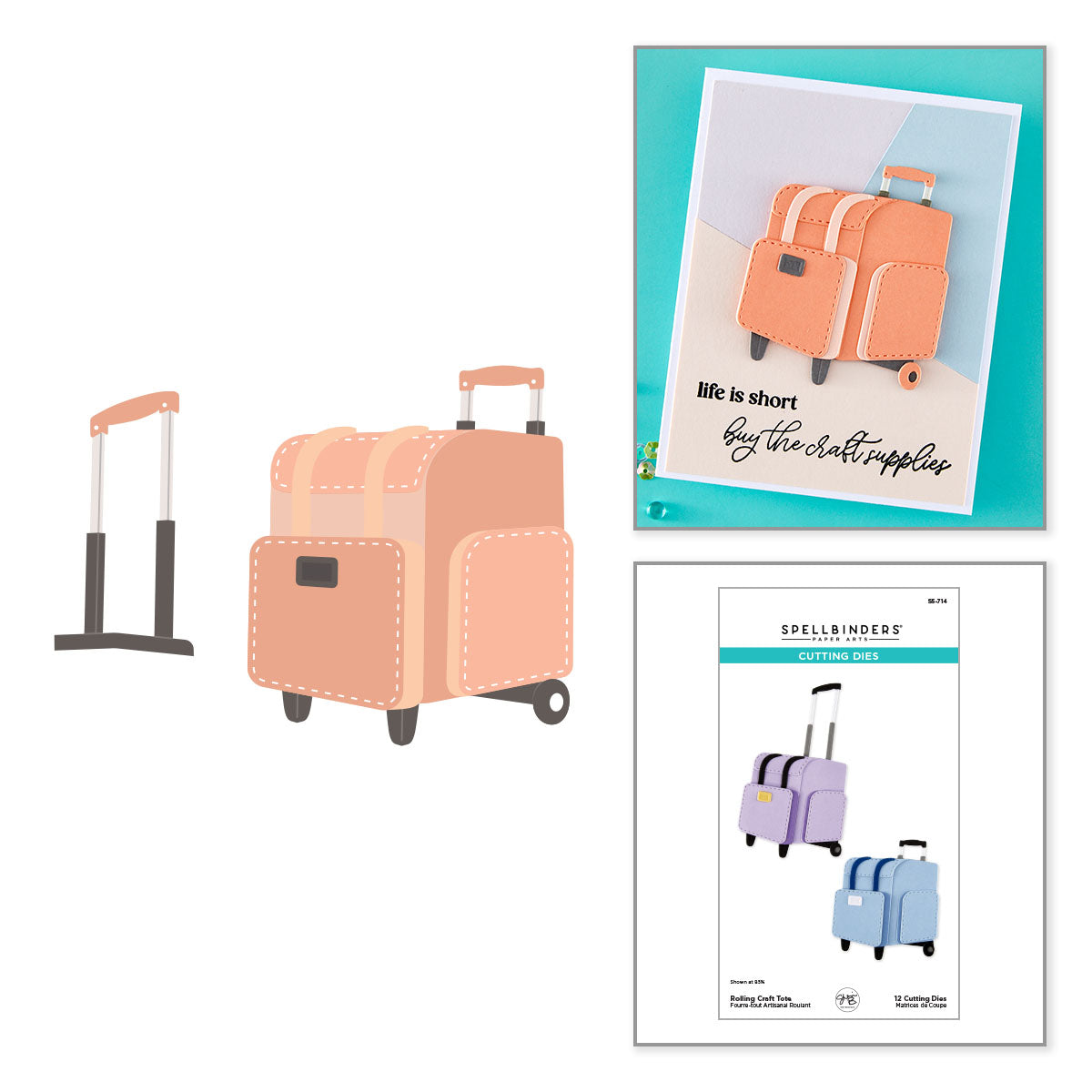 Spellbinders Rolling Craft Tote Etched Dies
