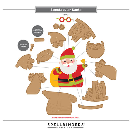 Spellbinders Spectacular Santa Etched Dies S5-723