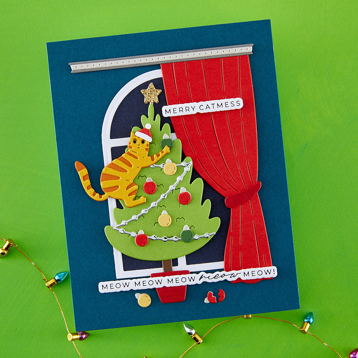 Spellbinders Christmas Cats Window View Etched Dies by Yana Smakula S5-761
