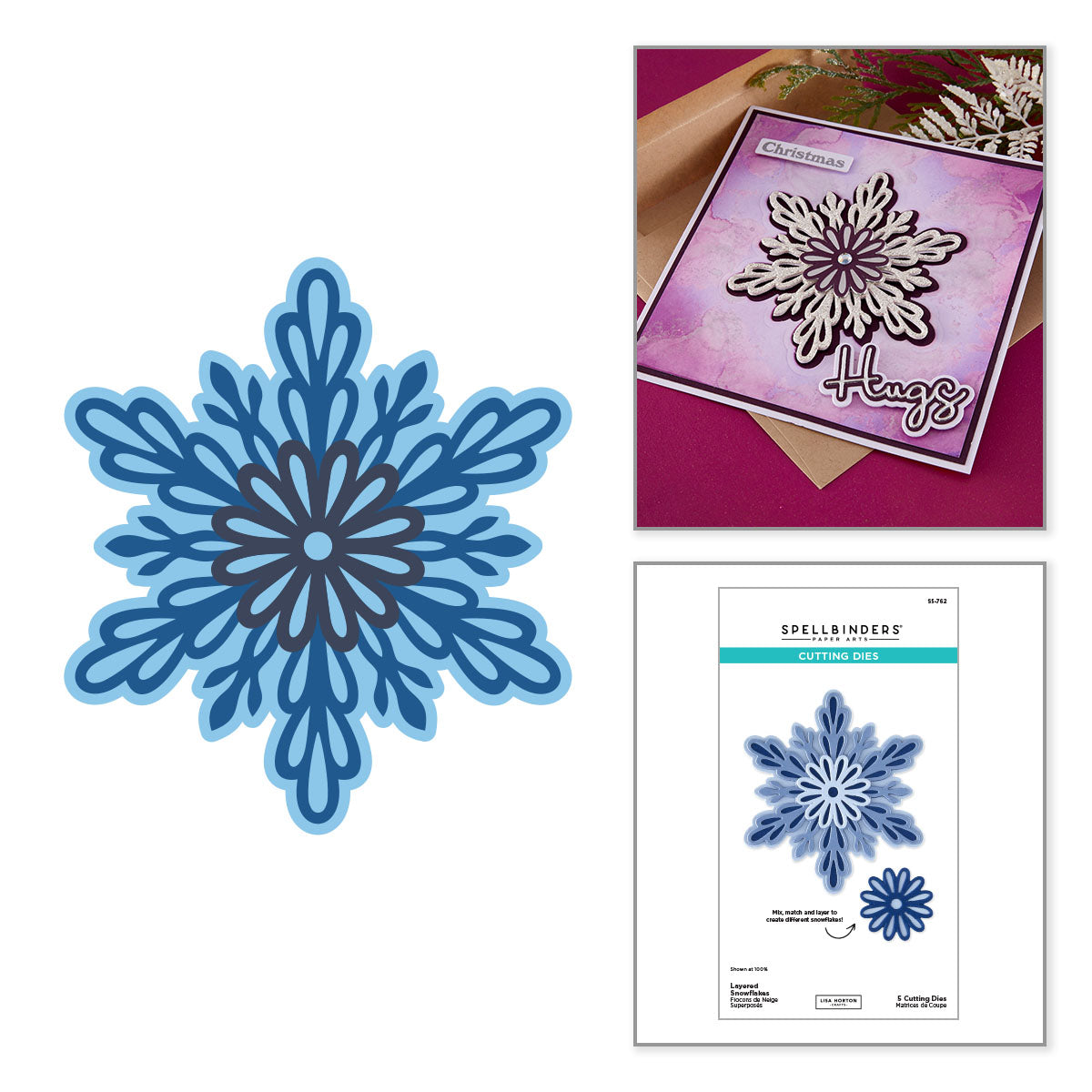 Spellbinders Layered Snowflakes Etched Dies by Lisa Horton - S5-762