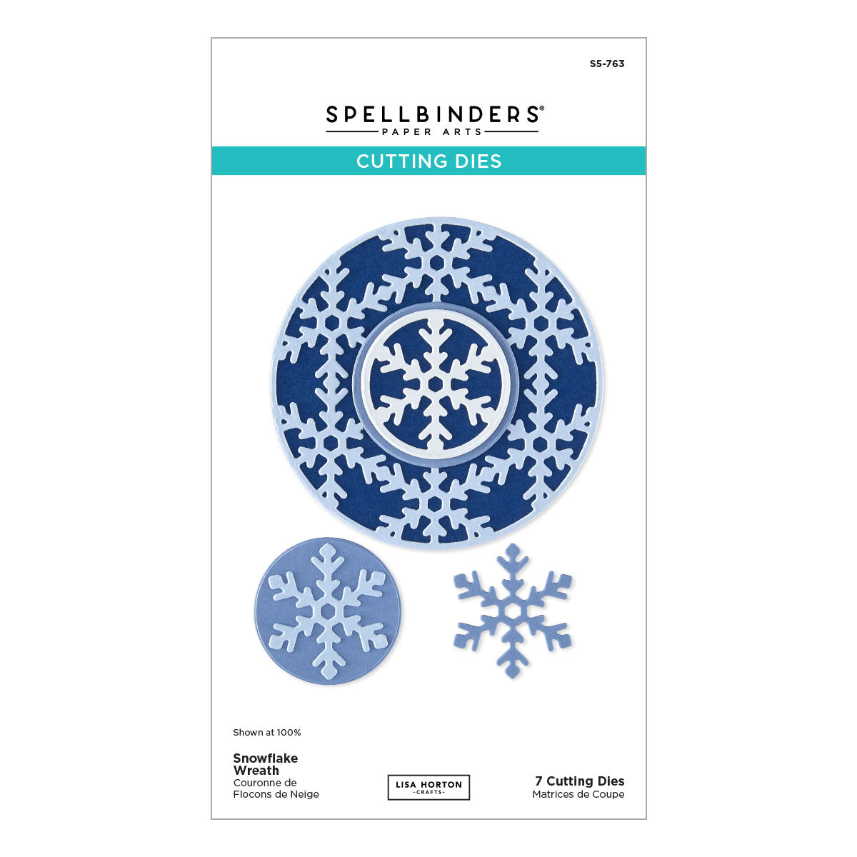 Spellbinders Snowflake Wreath Etched Dies by Lisa Horton - S5-763