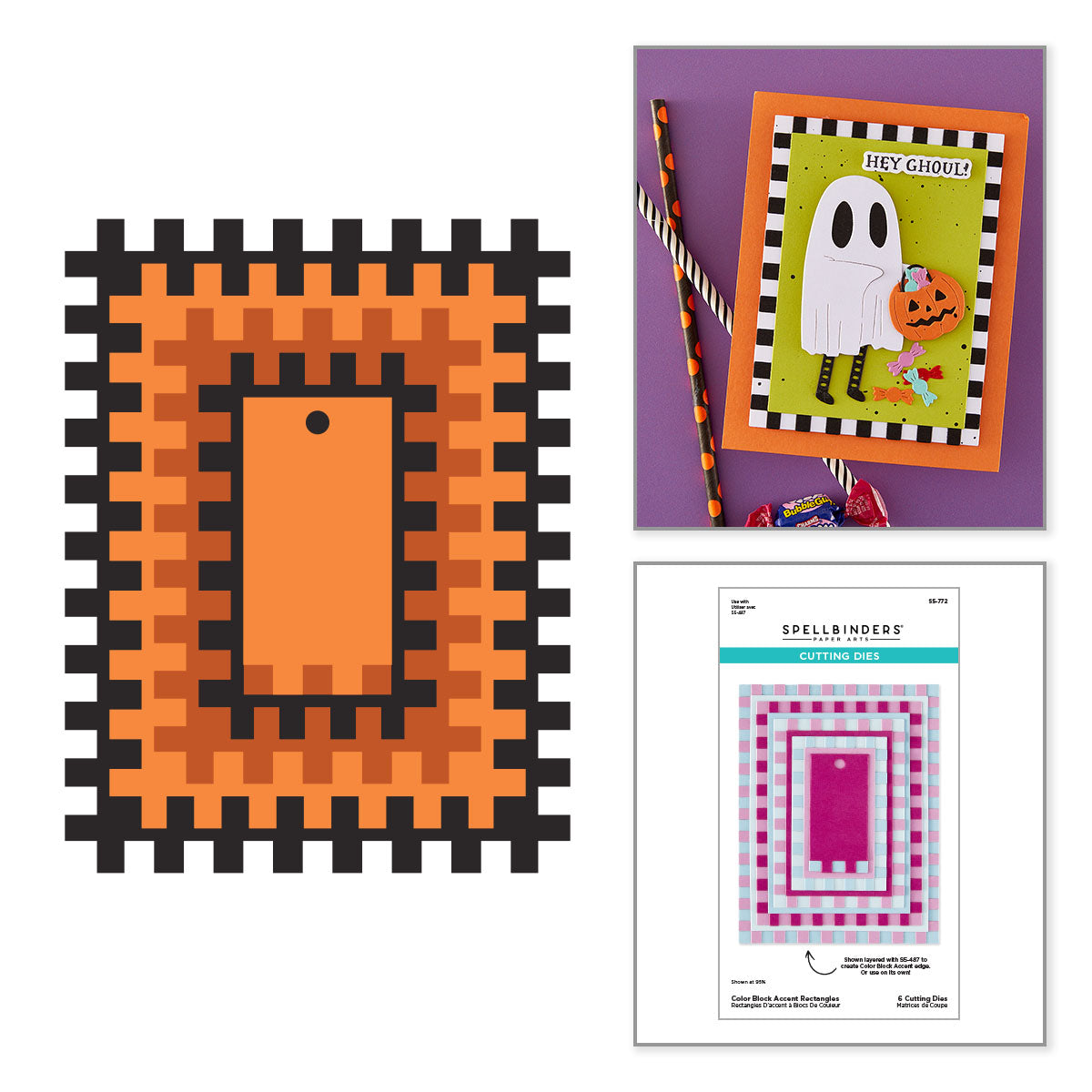 Spellbinders Color Block Accent Rectangles Etched Dies