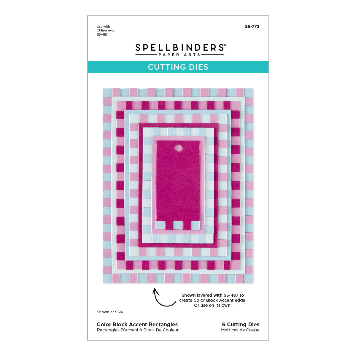 Spellbinders Color Block Accent Rectangles Etched Dies