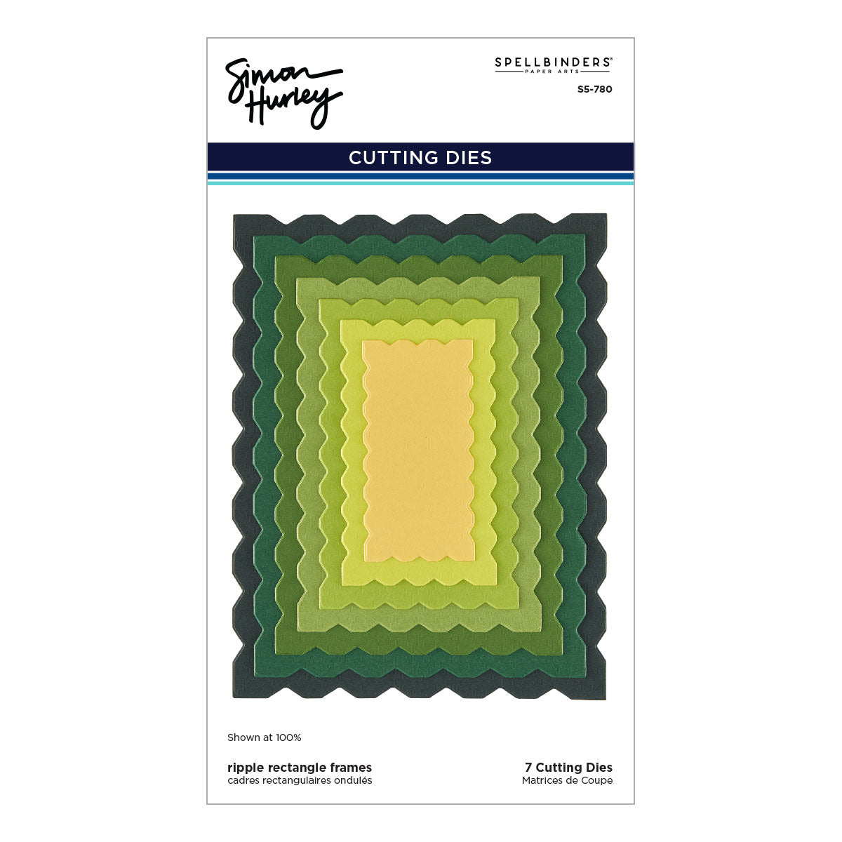 Spellbinders Ripple Rectangle Frames Etched Dies by Simon Hurley