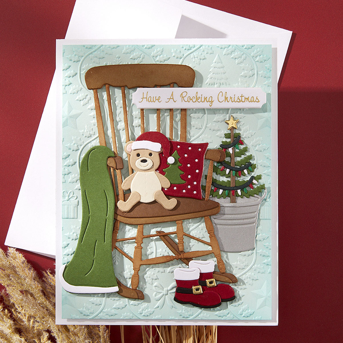 Spellbinders Christmas Rocking Chair Etched Dies from the Country Christmas Collection by Annie Williams
