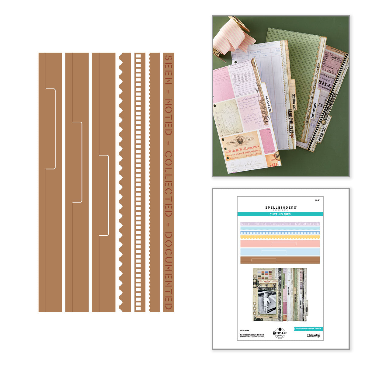 Spellbinders Keepsake Capsule Borders Etched Dies by Esther Glas - S6-271