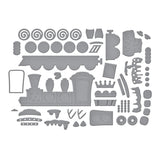 Spellbinders Gingerbread Train Etched Dies from the Candy Christmas Collection by Stamperia