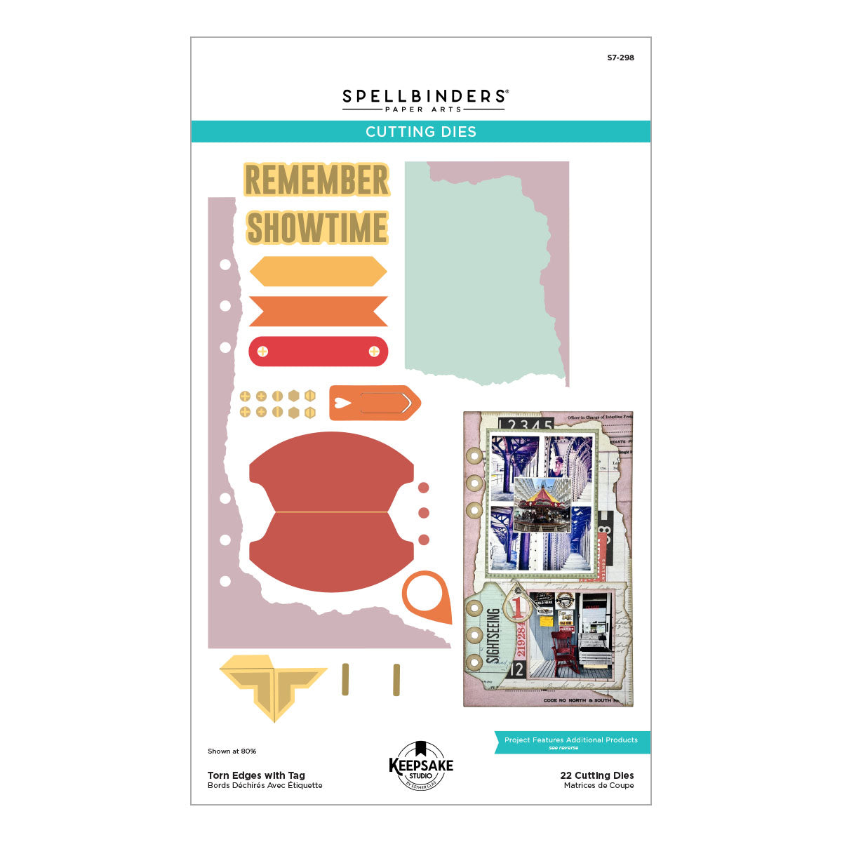 Spellbinders Torn Edges with Tag Etched Dies by Esther Glas - S7-298