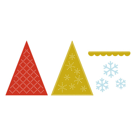 Spellbinders Felt Festive Trees Etched Dies by Nichol Spohr s7-300