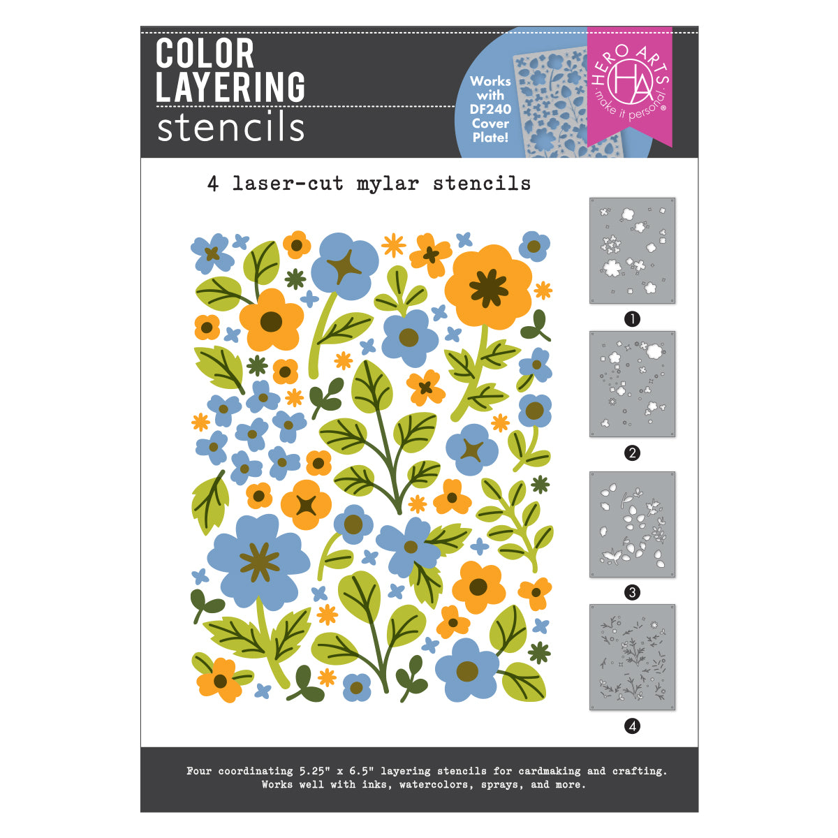 Hero Arts Color Layering Meadow Blooms Stencils
