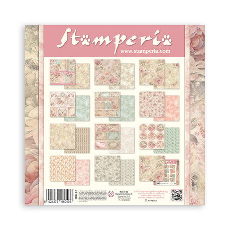 Stamperia Scrapbooking Pad 10 sheets cm 30,5x30,5 (12"x12") - Shabby Rose SBBL12