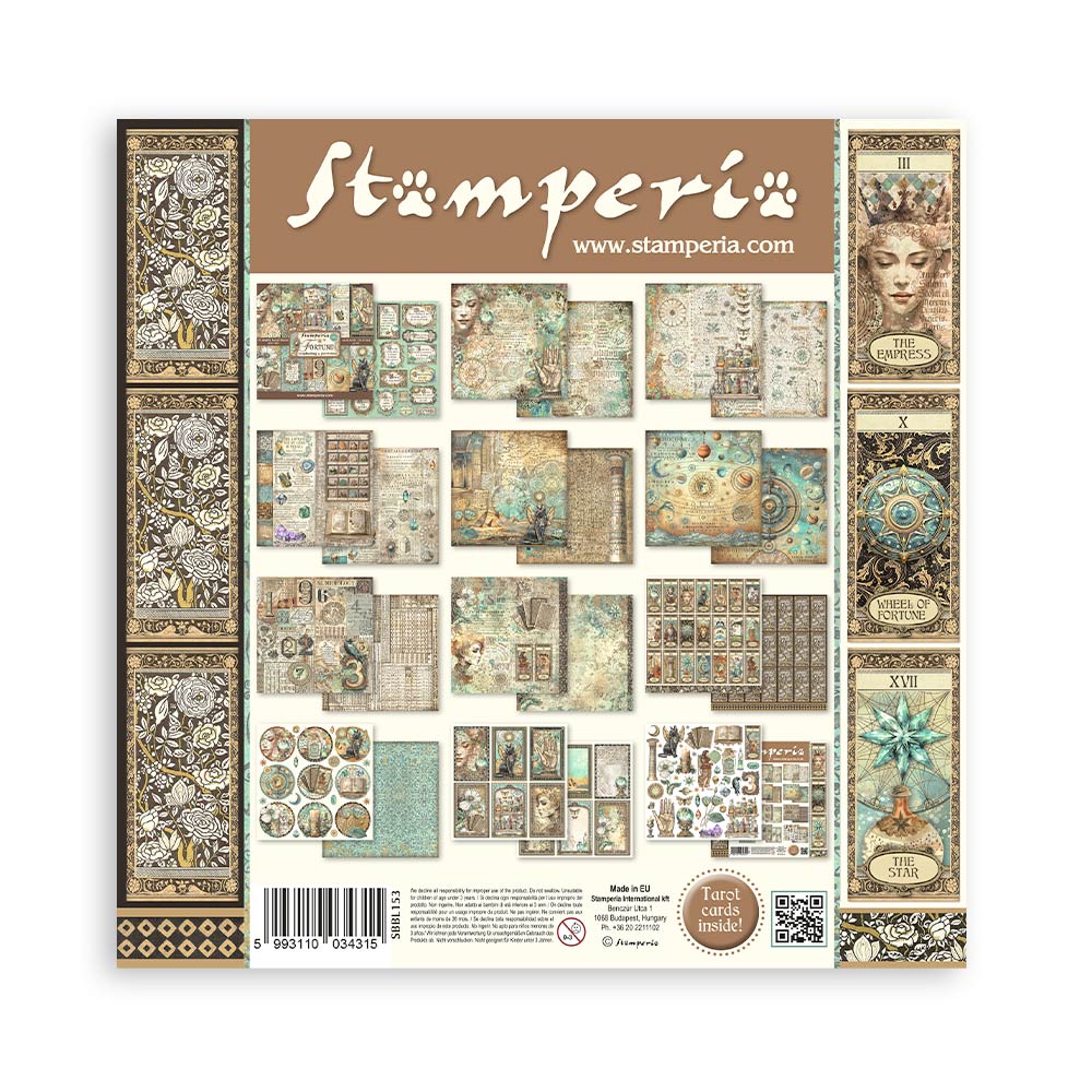 Stamperia Scrapbooking Pad 10 sheets cm 30,5x30,5 (12"x12") - Fortune SBBL153