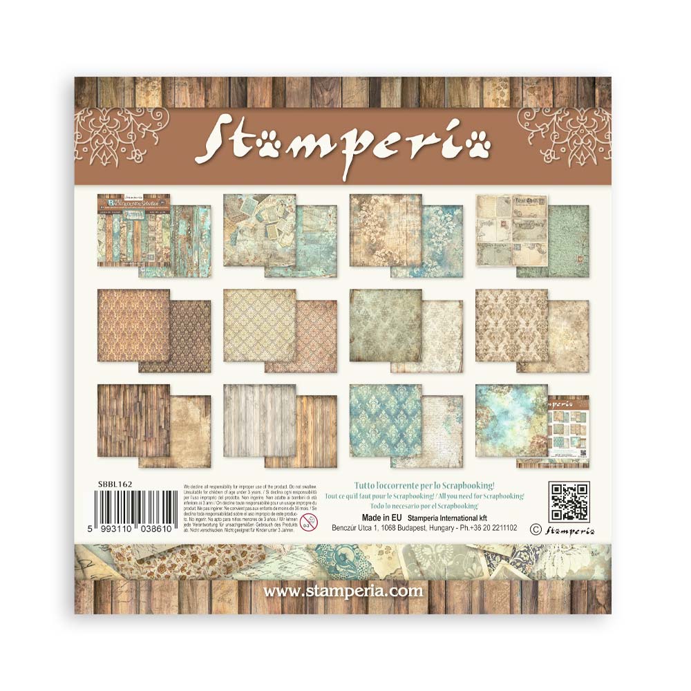 Stamperia Scrapbooking Pad 10 sheets cm 30,5x30,5 (12"x12") Maxi Background selection - Alterego