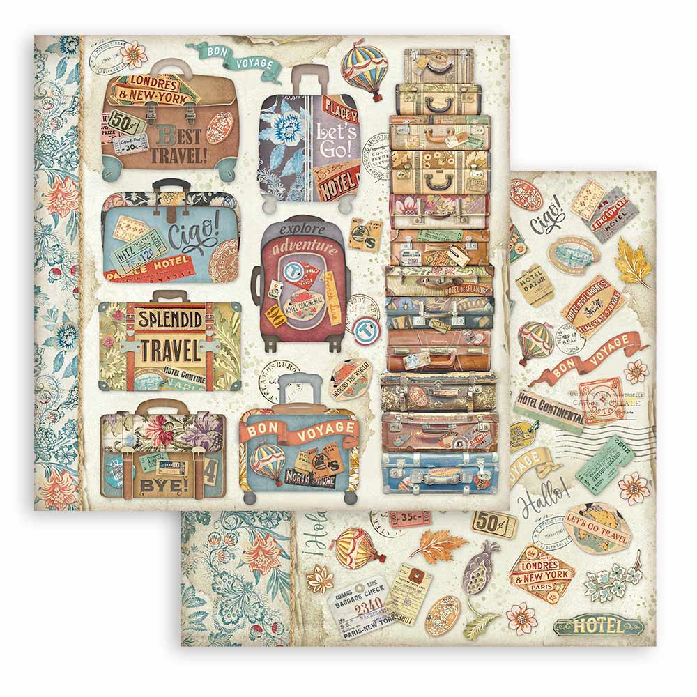 Stamperia Art of Travelling 12x12 Inch Paper Pack (SBBL164)
