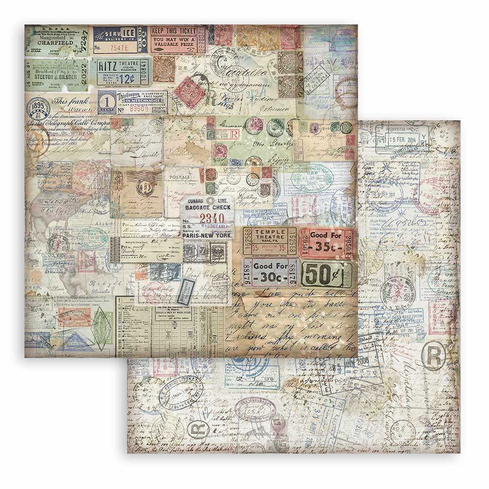 Stamperia Art of Travelling 12x12 Inch Paper Pack (SBBL164)