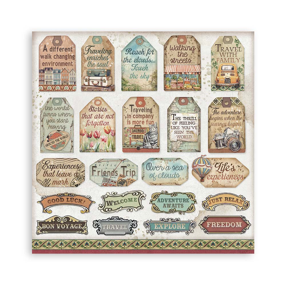 Stamperia Art of Travelling 12x12 Inch Paper Pack (SBBL164)