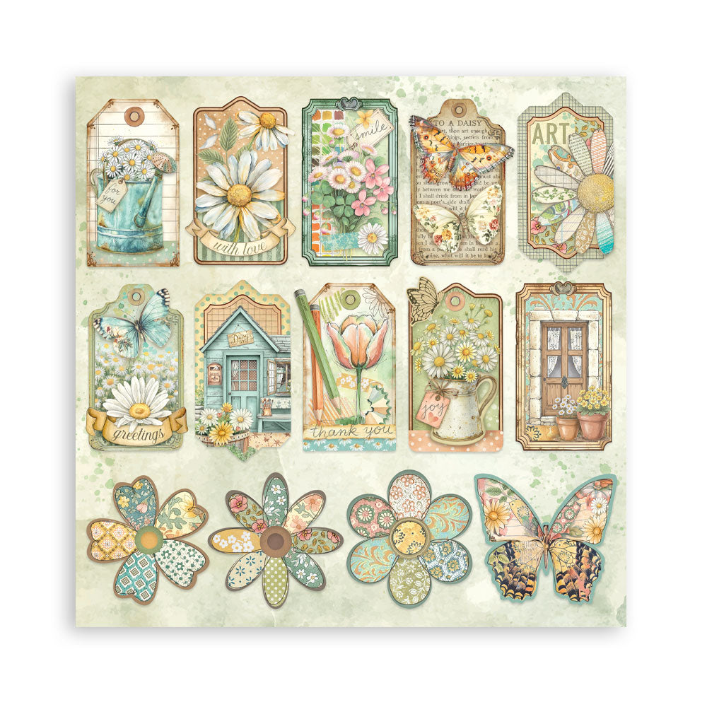 Stamperia Daisy Art 12x12 Inch Paper Pack (SBBL182)