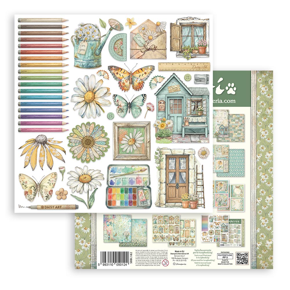Stamperia Daisy Art 12x12 Inch Paper Pack (SBBL182)