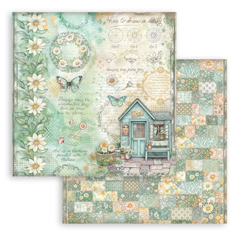 Stamperia Daisy Art 12x12 Inch Paper Pack (SBBL182)
