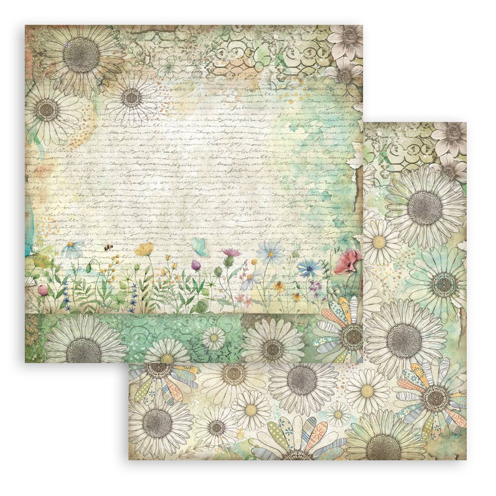 Stamperia Daisy Art 12x12 Inch Paper Pack (SBBL182)