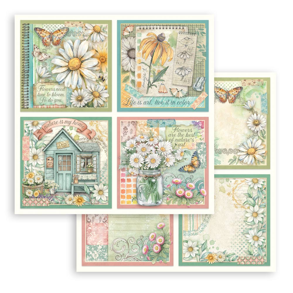 Stamperia Daisy Art 12x12 Inch Paper Pack (SBBL182)