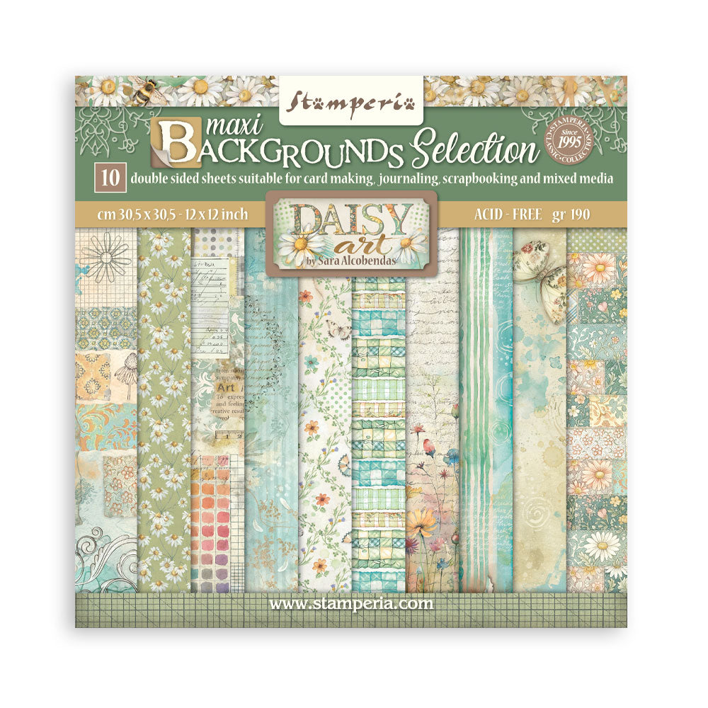 Stamperia Daisy Art 12x12 Inch Paper Pack Maxi Background Selection (SBBL183)