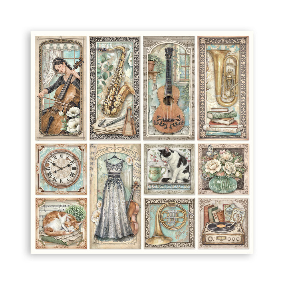 Stamperia Symphony 12x12 Inch Paper Pack by Sara Alcobendas (SBBL188)