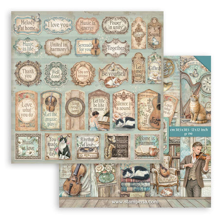 Stamperia Symphony 12x12 Inch Paper Pack by Sara Alcobendas (SBBL188)