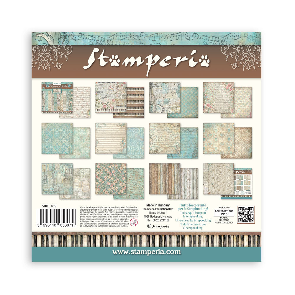 Stamperia Symphony 12x12 Inch Paper Pack Maxi Background Selection by Sara Alcobendas (SBBL189)