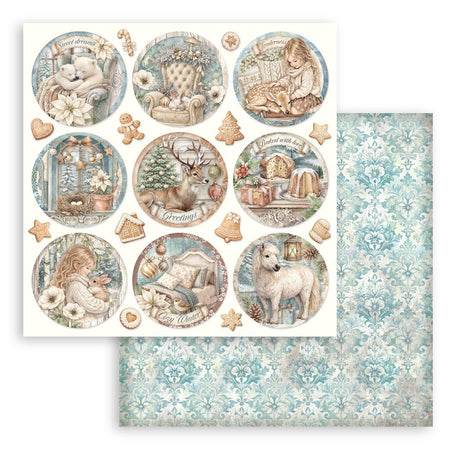 Stamperia White Christmas 12 x 12 Inch Paper Pack by Cristina Radovan - SBBL190