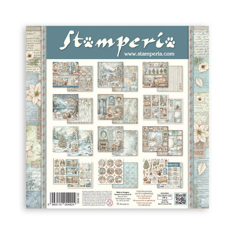 Stamperia White Christmas 12 x 12 Inch Paper Pack by Cristina Radovan - SBBL190