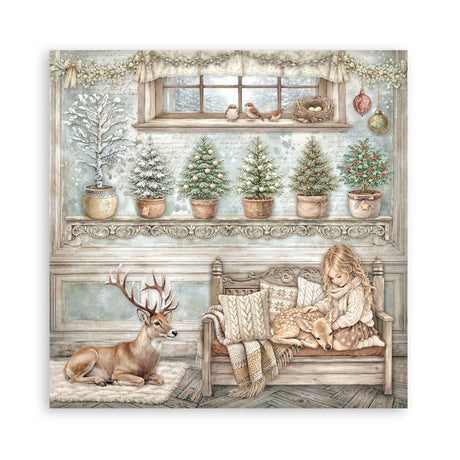 Stamperia White Christmas 12 x 12 Inch Paper Pack by Cristina Radovan - SBBL190