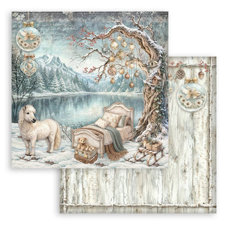 Stamperia White Christmas 12 x 12 Inch Paper Pack by Cristina Radovan - SBBL190