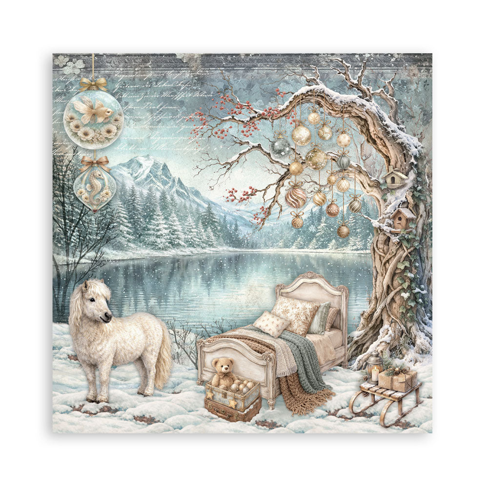 Stamperia White Christmas 12 x 12 Inch Paper Pack by Cristina Radovan - SBBL190