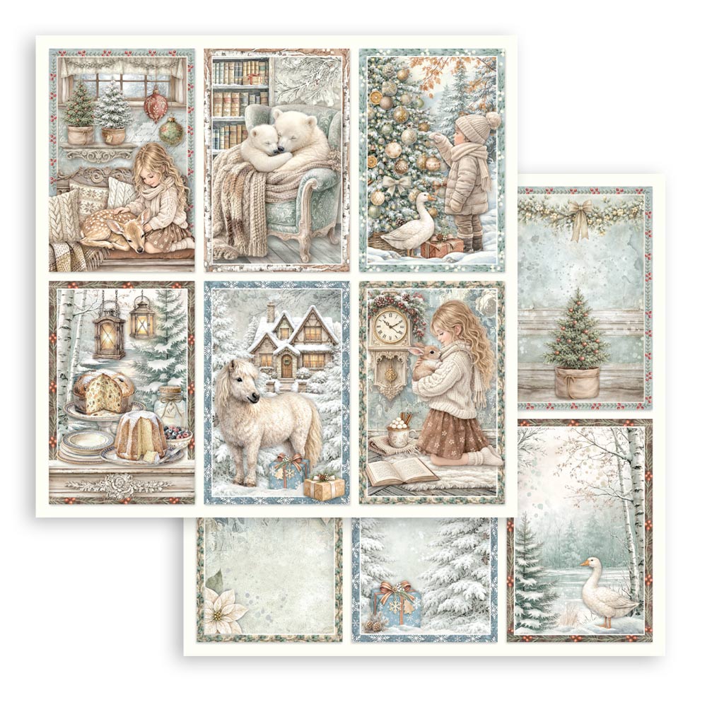 Stamperia White Christmas 12 x 12 Inch Paper Pack by Cristina Radovan - SBBL190
