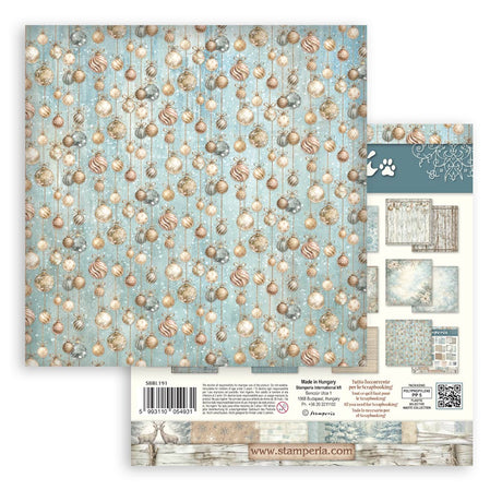 Stamperia White Christmas 12 x 12 Inch Maxi Background Paper Pack by Cristina Radovan - SBBL191