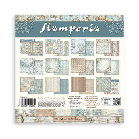 Stamperia White Christmas 12 x 12 Inch Maxi Background Paper Pack by Cristina Radovan - SBBL191