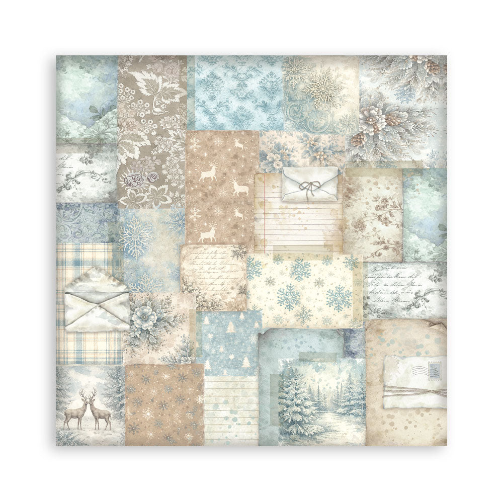 Stamperia White Christmas 12 x 12 Inch Maxi Background Paper Pack by Cristina Radovan - SBBL191