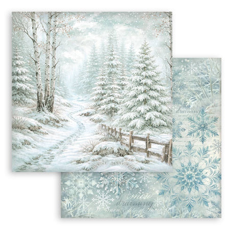 Stamperia White Christmas 12 x 12 Inch Maxi Background Paper Pack by Cristina Radovan - SBBL191