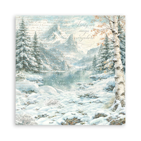 Stamperia White Christmas 12 x 12 Inch Maxi Background Paper Pack by Cristina Radovan - SBBL191