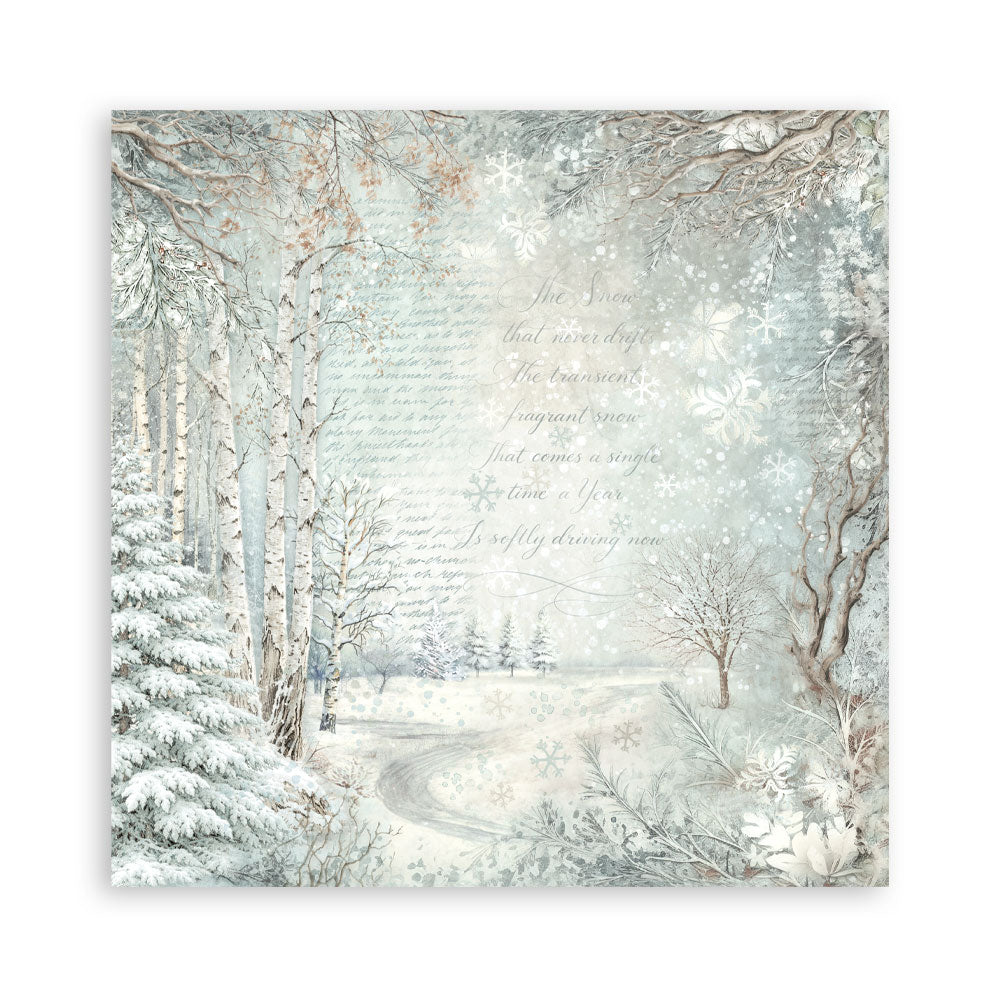 Stamperia White Christmas 12 x 12 Inch Maxi Background Paper Pack by Cristina Radovan - SBBL191