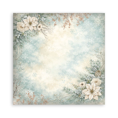 Stamperia White Christmas 12 x 12 Inch Maxi Background Paper Pack by Cristina Radovan - SBBL191