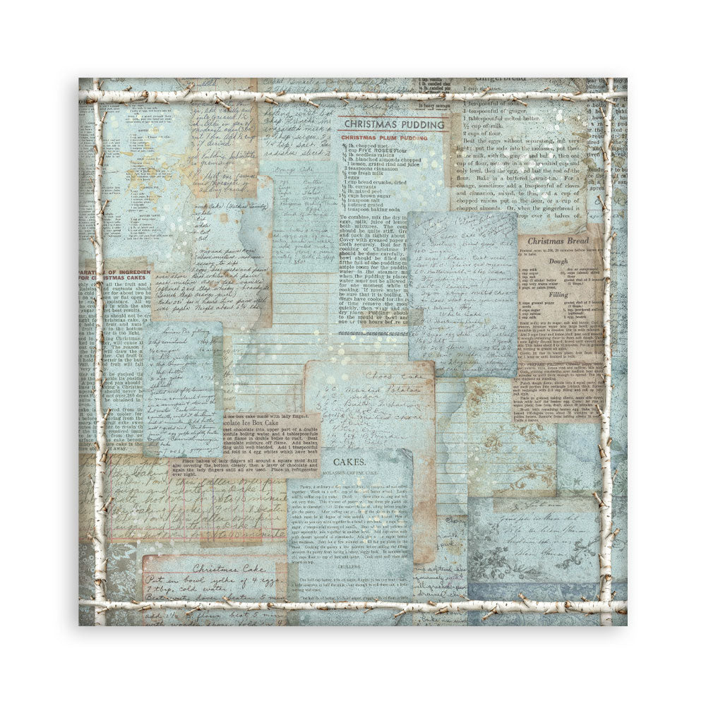 Stamperia White Christmas 12 x 12 Inch Maxi Background Paper Pack by Cristina Radovan - SBBL191