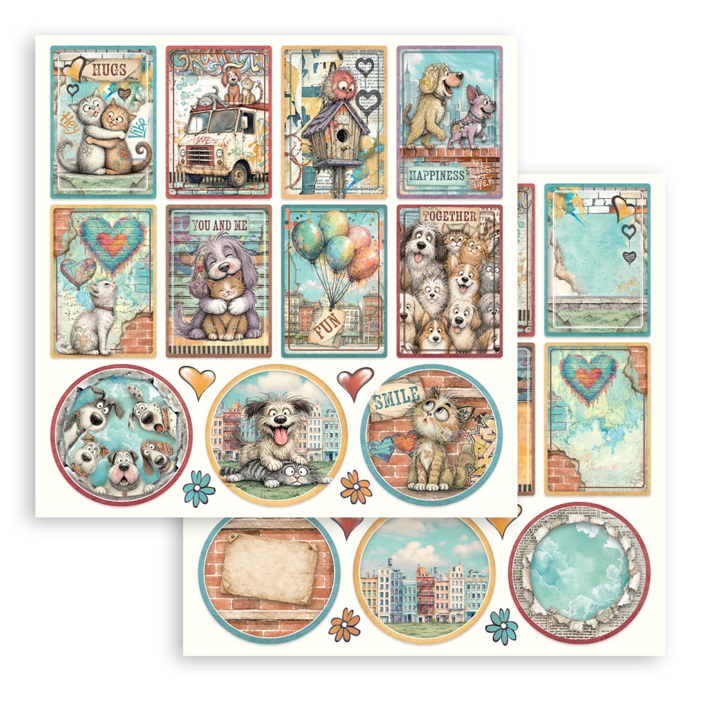 Stamperia Furry Friends 2 12x12 Inch Paper Pack by Antonis Tzanidakis - SBBL194