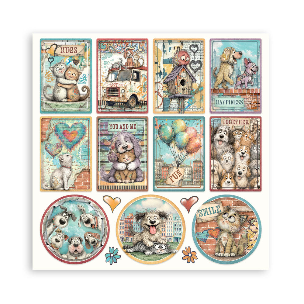 Stamperia Furry Friends 2 12x12 Inch Paper Pack by Antonis Tzanidakis - SBBL194