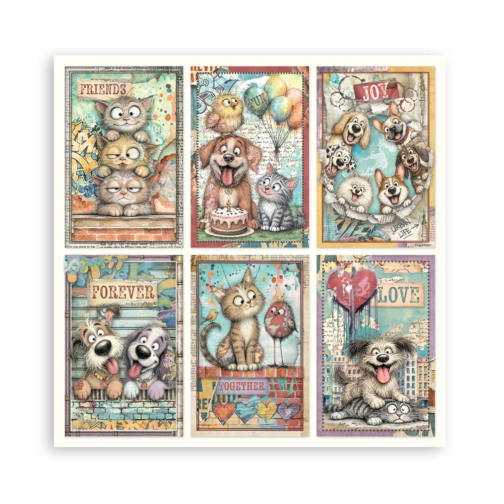 Stamperia Furry Friends 2 12x12 Inch Paper Pack by Antonis Tzanidakis - SBBL194