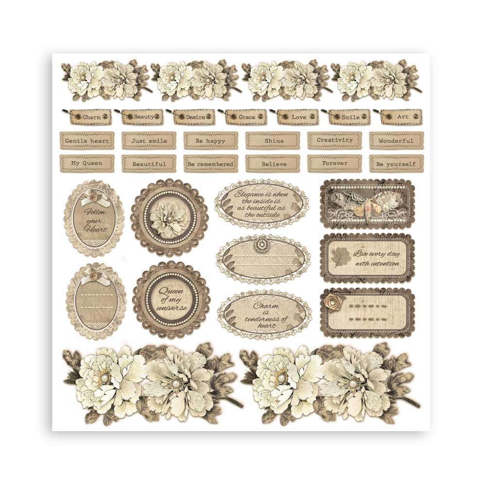 Stamperia Scrapbooking Pad 10 sheets cm 30,5x30,5 (12"x12") - Old Lace