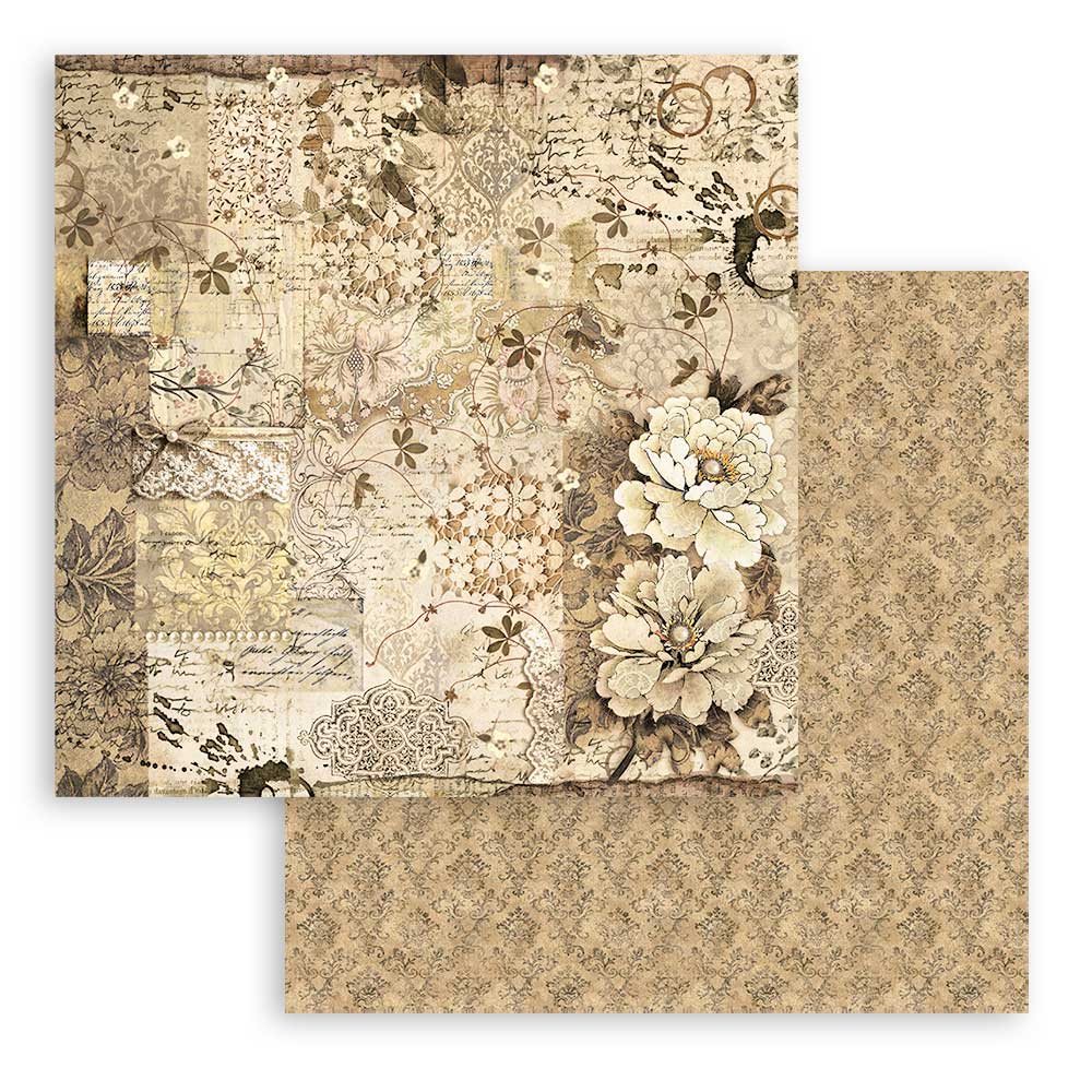 Stamperia Scrapbooking Pad 10 sheets cm 30,5x30,5 (12"x12") - Old Lace